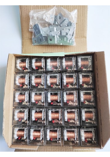 25 Adet Şeffaf 5 Uçlu Üniversal Röle 40 Amper