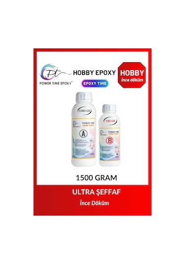 Power Time Hobby Epoxy İnce Döküm Epoksi Reçine 1500 G Şeffaf