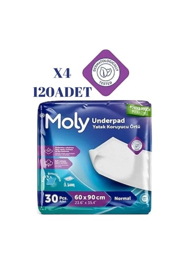 Moly Yatak Koruyucu 60 x 90 4 x 30'lu