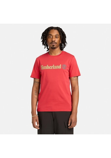 Timberland Kennebec River Linear Logo Erkek T-shirt-32654 Kırmızı