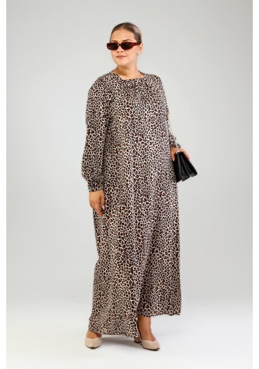 Kadin Buyuk Beden Viskon Tesettür Elbise 001