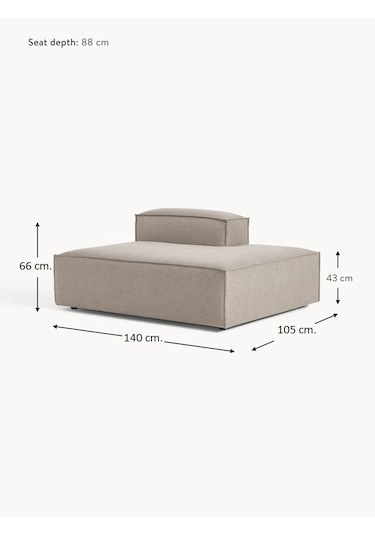 Most Mollis Sağ Pro Köşe Modül 10 Kahverengi Keten Kumaş Yumuşak