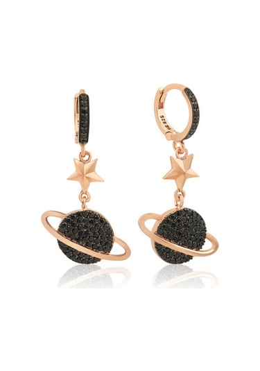 Gümüş Gezegen Bayan Küpe Gold - Rose Gold