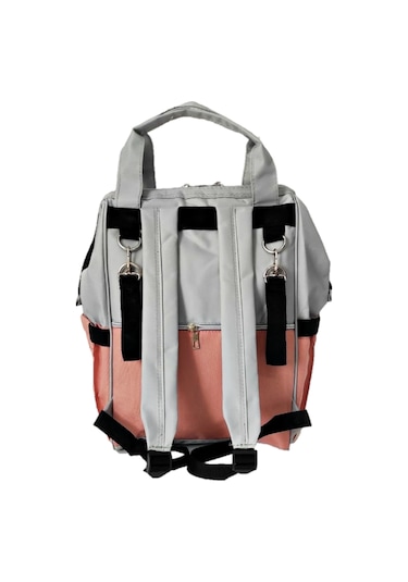 U.S.F Lüx Fonksiyonel Anne Bebek Bakım Sırt Çantası Gri - Pembe