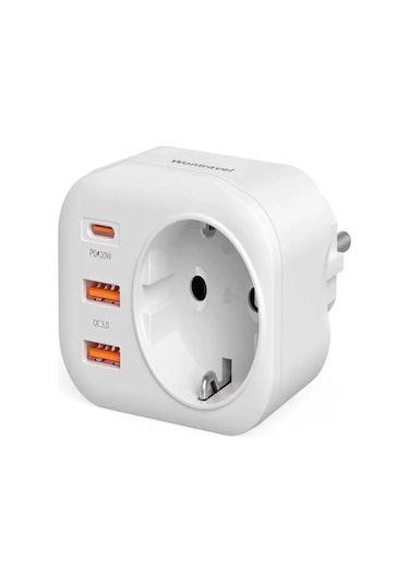 Ac-115 2500w 3.4a 2usb 1type-c 1soket Akım Korumalı Şarj Adaptörü Priz Çoğaltıcı 2 M