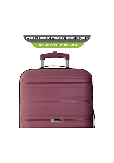 Vegmann Polipropilen Pp Atlas Mürdüm Büyük Boy Valiz Mürdüm