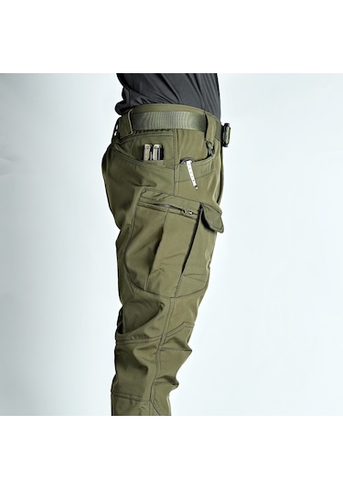 Ix7 Polar Astarlı Su Geçirmez Açık Hava Termal İş Ve Spor Erkek Kargo Pantolon Yeşil