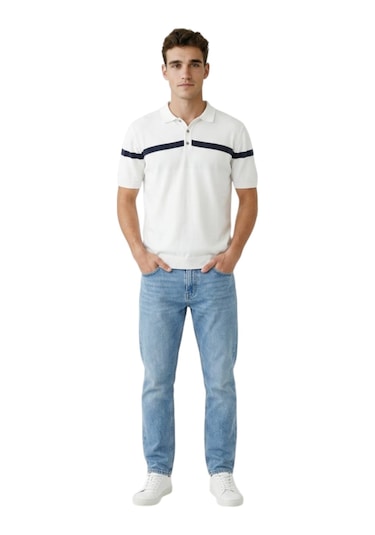 Cazador Erkek T-shirt Caz.34235 Ekru