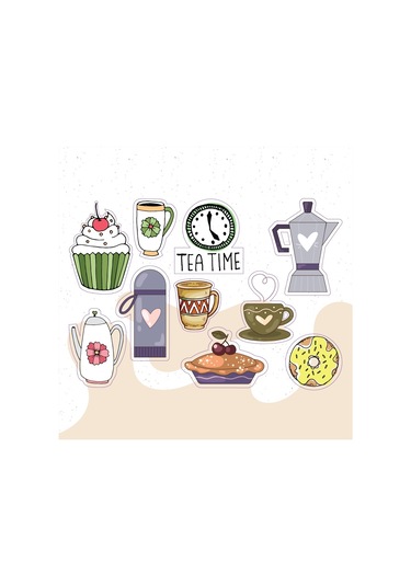 Yazılı Karışık Desenli Tasarımlı A5 Stickers Çıkartma Pytkstk021