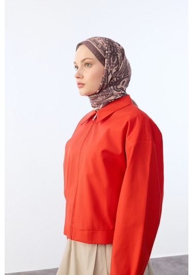 Mirsoy Scarf Asya Etnik Desen Şal Açık Vizon