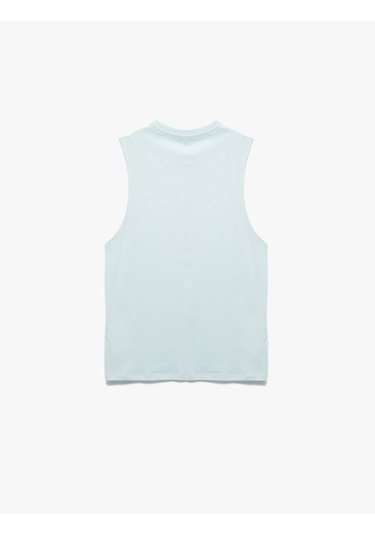 Koton Bisiklet Yaka Pamuklu Regular Fit Baskılı Kolsuz Atlet Mavi 5sam30019mk Mavi