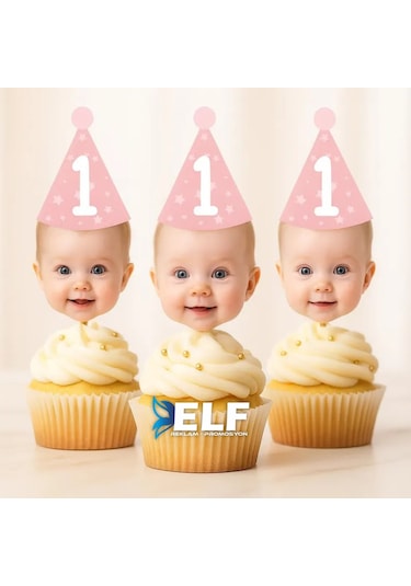 Cupcake Doğum Günü Süsü 10 Adet 0