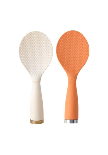 Turuncu Pirinç Küreği Uzun Saplı Sofra Gıda Sınıfı Modern Ayakta Kaşık Pişirme Aksesuarları Mutfak Malzemeleri