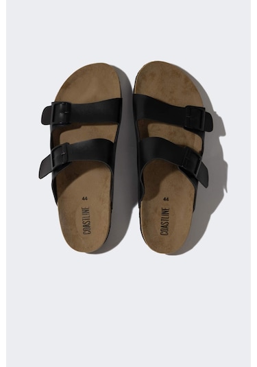 DeFacto Erkek Düz Taban Çift Bantlı Suni Deri Terlik C3754AX24HSBK23