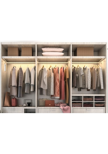 Maiyame Usb Şarjlı Pır Sensörlü 60 Led Şerit Lamba, 3 Işık Modu, Ip65 Suya Dayanıklı, Dolap Ve Gardırop İçin Taşınabilir Aydınlatma Sıcak Beyaz