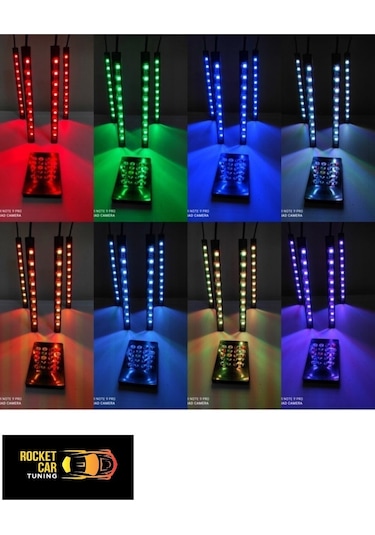 Oto Araç Içi Ayak Altı Led Aydınlatma 12 led Kumandalı Oto Şerit