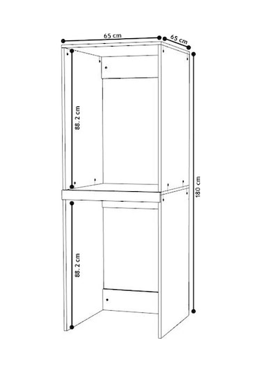 Çamaşır-Kurutma Makine Dolabı Mdflam Beyaz