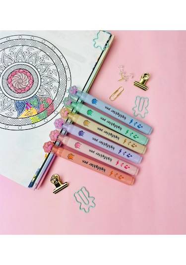 6'lı Pati Başlıklı Keçeli Kalem Renkli Çok Renkli