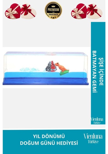 Premium Üretim Batmayan Dinazor Gemi Yıl Dönümü Aşk Sevgili Doğum Günü Hediye Şişe Akvaryum