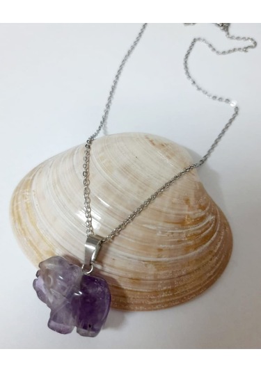 Soma Japon Ametist Kadın Fil Kolye Gümüş