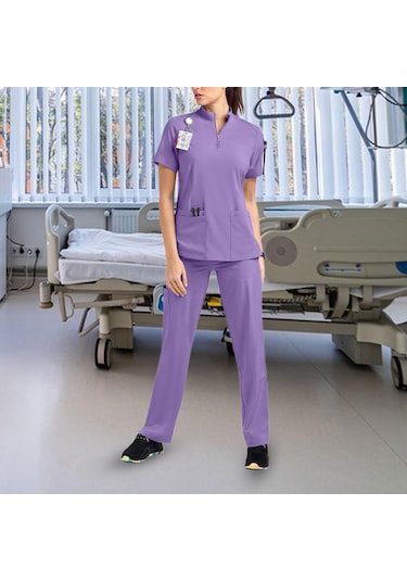 Suntek Hemşirelik Ovma Seti Üst Ve Güzellik M-açık-mor