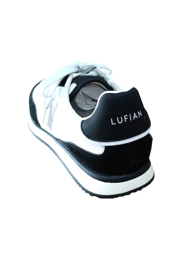 Lufian Gaban Erkek Deri Sneaker Ayakkabı Siyah Beyaz