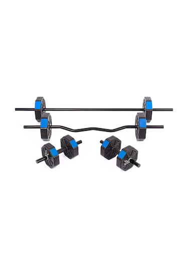Tan Spor 30 KG Dambıl Ağırlık Full (Düz bar + Z bar ) Halter Set