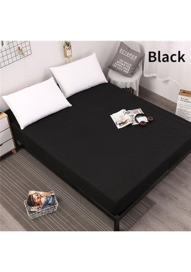 Novahub Siyah Yeni Renkli Yatak Örtüsü Su Geçirmez Yatak Koruyucu Pamuk Yumuşak Ve Rahat Tüm Yatak Boyutlarına Uygun Yıkanabilir Siyah Siyah