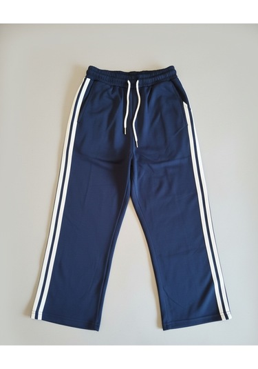 Yanları Çift Şeritli Kız Çocuk Eşofman Altı Lacivert