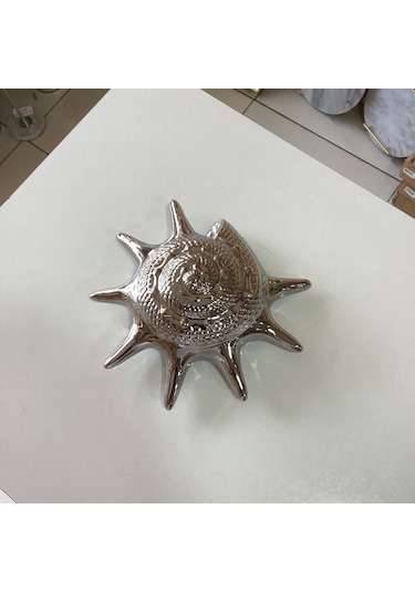 Dekoratif Seramik Deniz Kabuğu Gümüş Renk