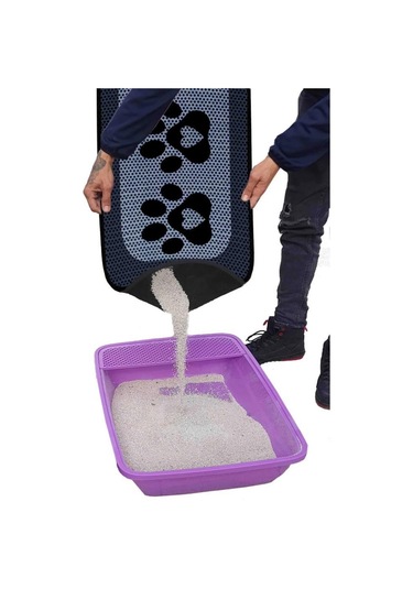 Aktunç Elekli Tuvalet Desenli Önü Kedi Kumu Paspası 60x120 Cm Desen 3