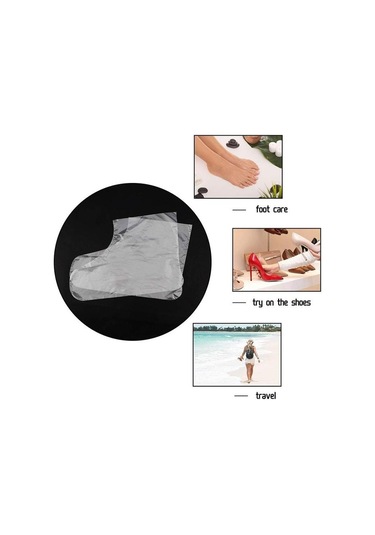 100 Adet Tek Kullanımlık Plastik Ayak Kapakları Şeffaf Ayakkabı Koruyucu Parafin Banyosu Balmumu Spa Terapi Çanta Astar Patik