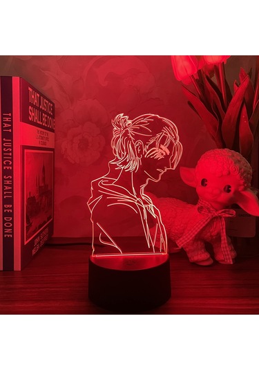 Ruicoo 3d Led Eren Yeager Aydınlatma Lambası - Dokunmatik Kontrollü Anime Gece Işığı Diğer