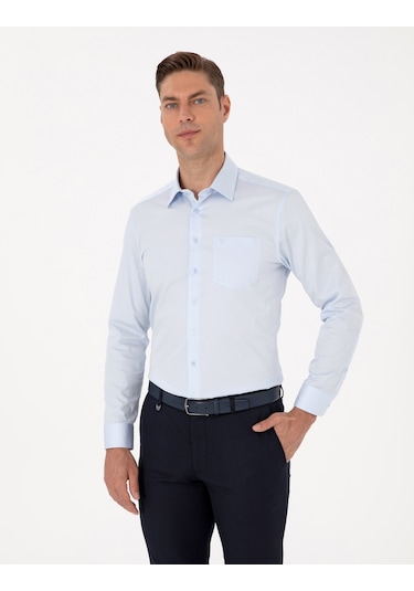 Pierre Cardin Erkek Açık Mavi Gömlek Basic 50313177-vr003 Açık Mavi