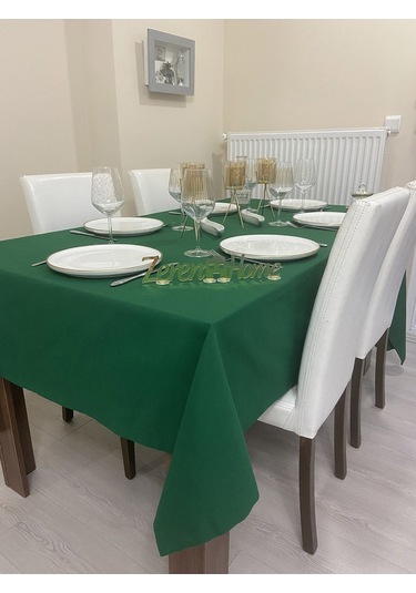 Sıvı Geçirmez Dertsiz Masa Örtüsü Koyu Yeşil 25 Parça
