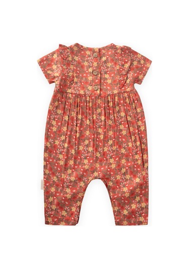 Cigit Çiçek Desenli Viskon Tulum 0-3 Yaş Yavruağzı Yavruağzı