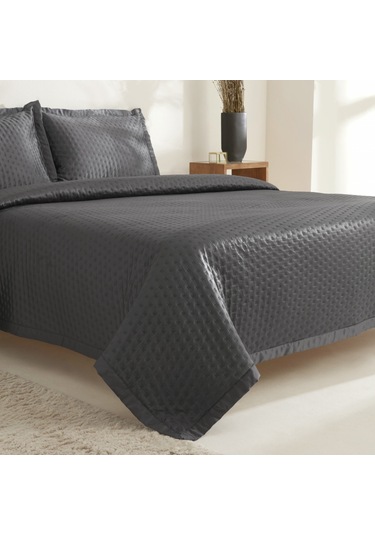 Karaca Home Alice Çift Kişilik Yatak Örtüsü Seti Antrasit Antrasit
