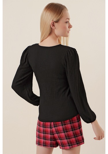 Bigdart 0442 Uzun Kollu Bluz - Siyah 001