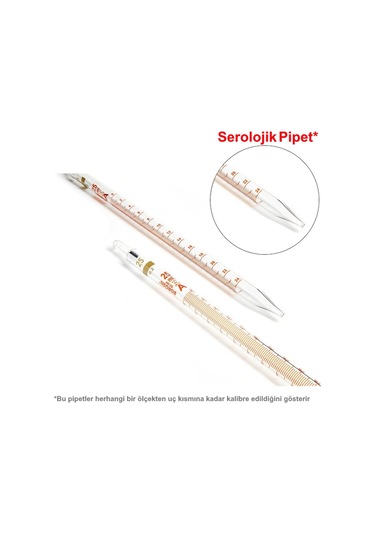 Cam Pipet 25 Ml Dereceli - Serolojik Tip - Class A - Sertifikalı