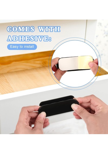 Paket Yapışkanlı Balkon Kapı Kolları, Dış Mekan Veranda Kapı Kolları, Mobilya Kolları, Cam Kapı Ve Pencere Kolları İçin Çekmece Kulpları - Siyah