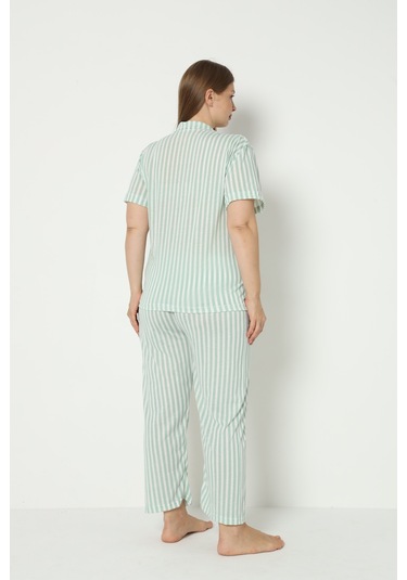 Sleeproom Yazlik Düğmeli Büyük Beden Ev Giyim Yeşil