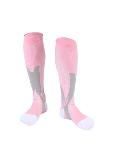 Mufunye Erkek Kadın Bisiklet Futbol Outdoor Sıkıştırıcı Çorap, Pembe Xxl 46+ Ayak İçin , Yumuşak Dayanıklı, Spor Aktiviteye Ideal Diğer