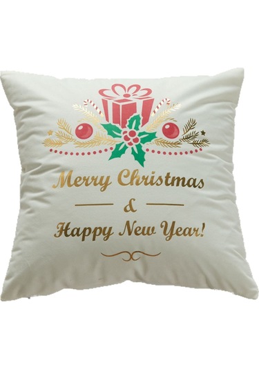 Cartoon Hand-painted Style Christmas Decorative Pillow No.138 Ekru