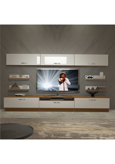 Decoraktiv Trendstyle 8y Mdf Tv Ünitesi Tv Sehpası Ceviz - Beyaz