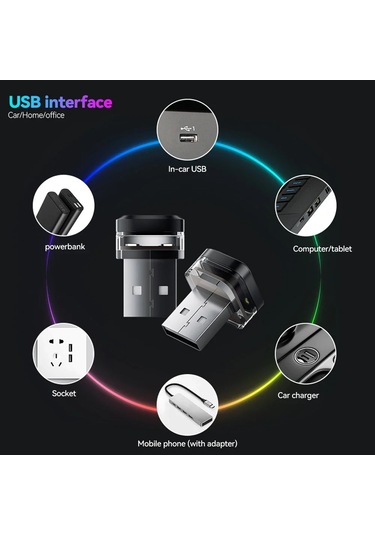 Yeni Evrensel Usb Araba Iç Ortam Atmosferi Işık Led Sinyal Işıkları Otomatik Whıte 1 Piece Set