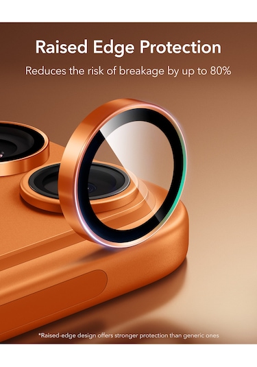 Armorite Kamera Lens Koruyucu Apple Uyumlu iPhone  14-15-16 17 Pro/pro Max Turuncu Turuncu