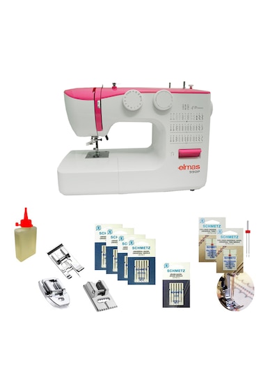 Elmas 990P Dikiş Makinesi Pembe + Ayak İğne Seti