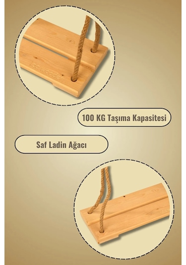 Doğal Ahşap Ev Ve Bahçe Tipi Halatlı Salıncak - Çocuk Salıncağı Ahşap Doğal Ahşap Ev Ve Bahçe Tipi Halatlı Salıncak - Çocuk Salıncağı Ahşap