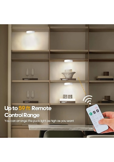 Springsun Usb Şarjlı Hareket Sensörlü Led Gece Lambası, 3500k Islak Beyaz Işık, 60lm, Dimmable, Zamanlayıcı, Manyetik Montaj, Uzaktan Kumanda Pil Dahil Beyaz