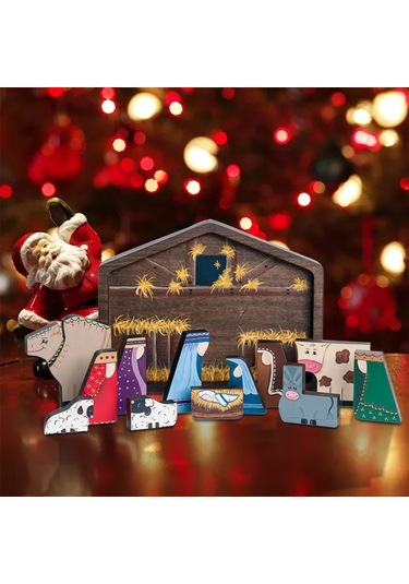 Singree Doğum Senaryosu Ahşap Puzzle, 20x15cm Renkli, Ev Dekorasyonu, Zeka Geliştirici, İki Boyutlu Ahşap Oyuncağı